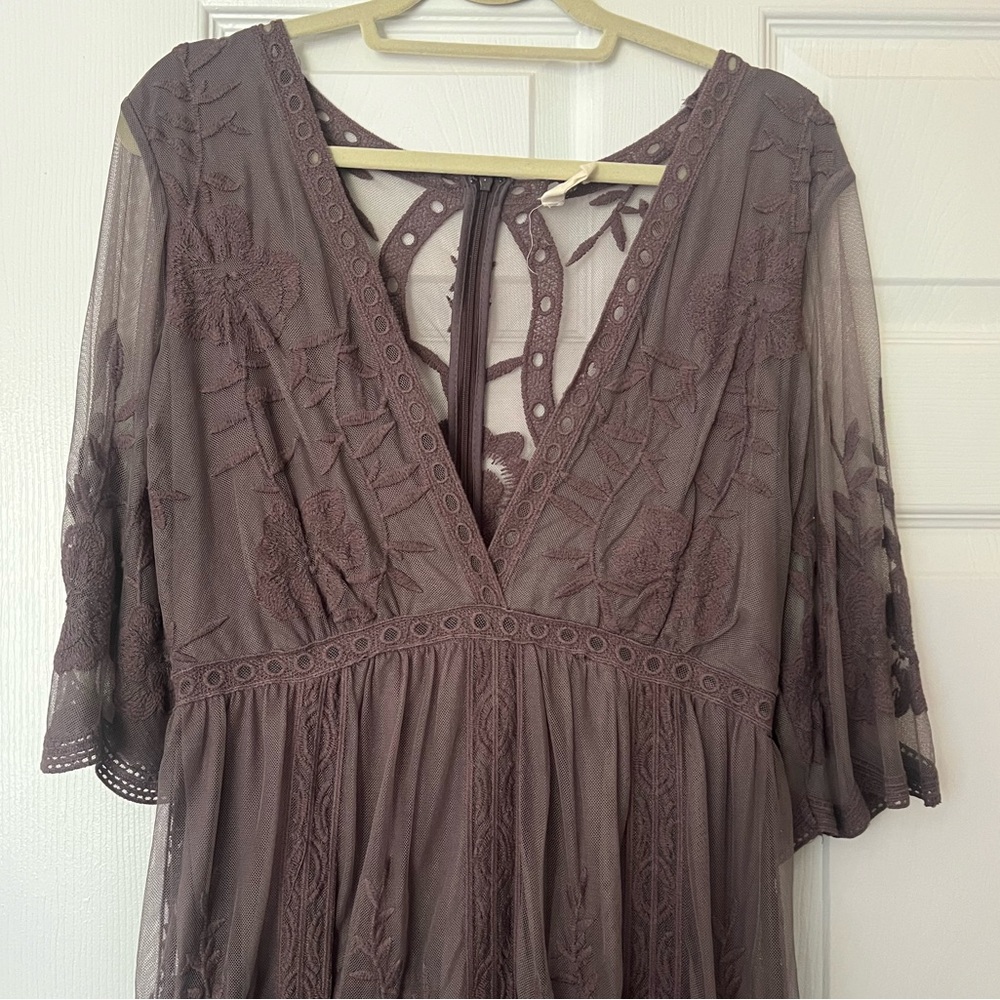 Wishlist Lace Dress with Floral Embroidery